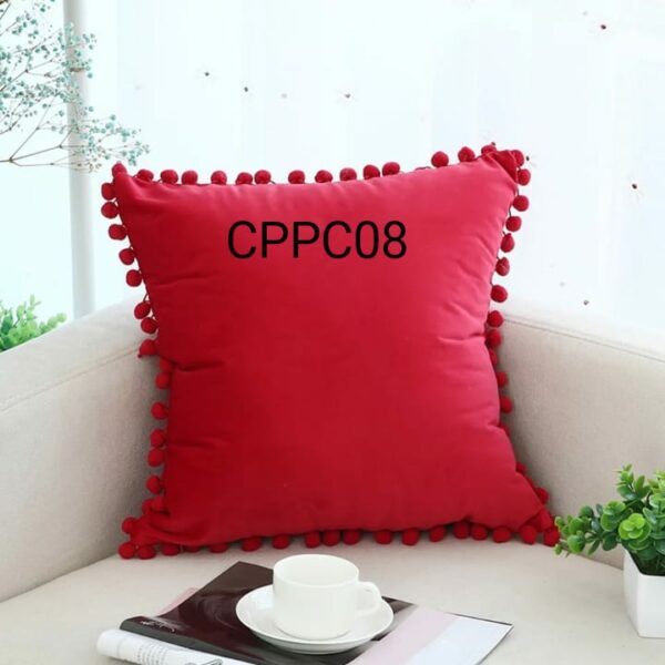 Fundas de cojines terciopelo con pompones - Imagen 12