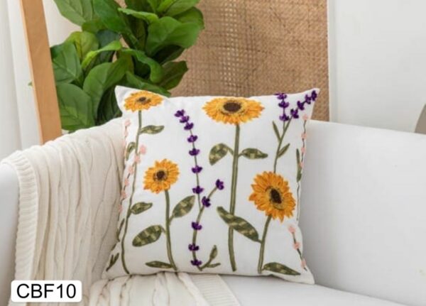Fundas de cojines bordadas con flores - Imagen 13