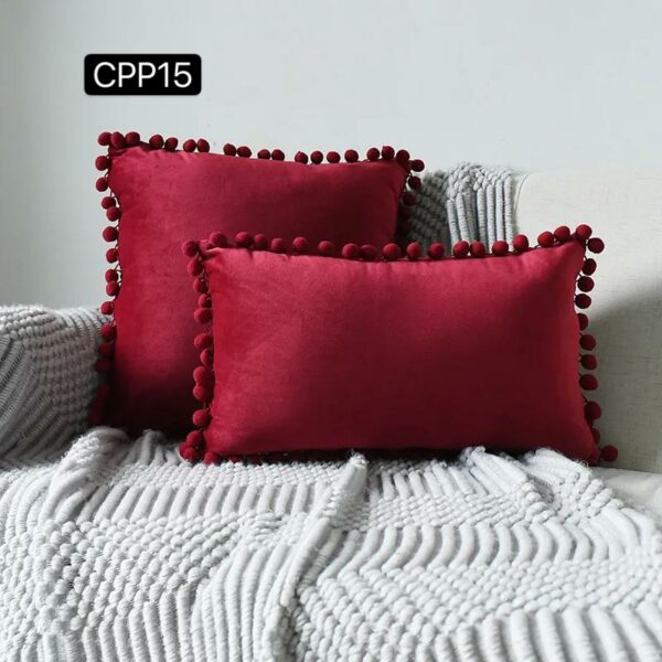 Fundas de cojines terciopelo con pompones - Imagen 19