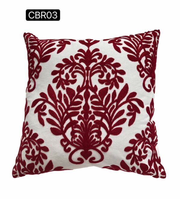 Fundas de cojines bordados rojos - Imagen 4