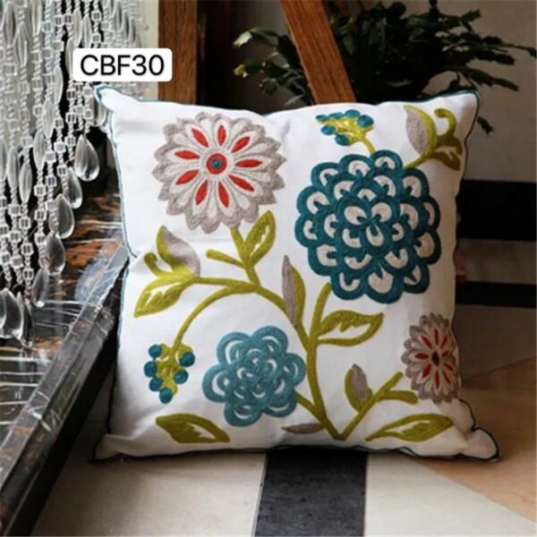 Fundas de cojines bordadas con flores - Imagen 26