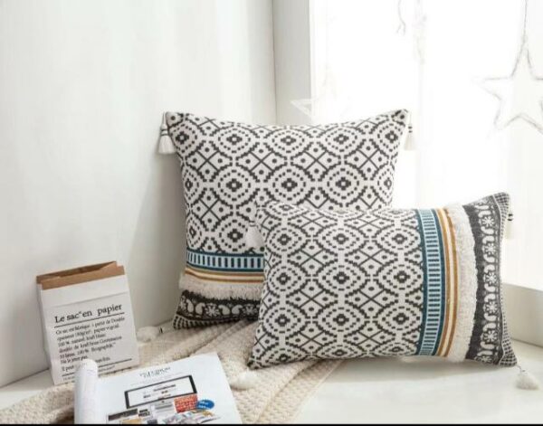 Fundas de cojines "Kilim" con borlas