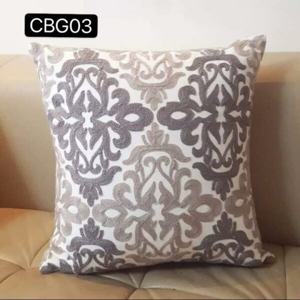 Fundas de cojines bordados gris - Imagen 4