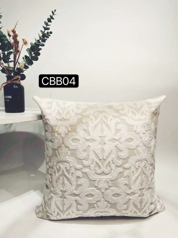 Fundas de cojines bordados beige - Imagen 5