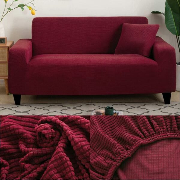 Fundas De Sofa En Un Tono diseño cuadrille - Imagen 2