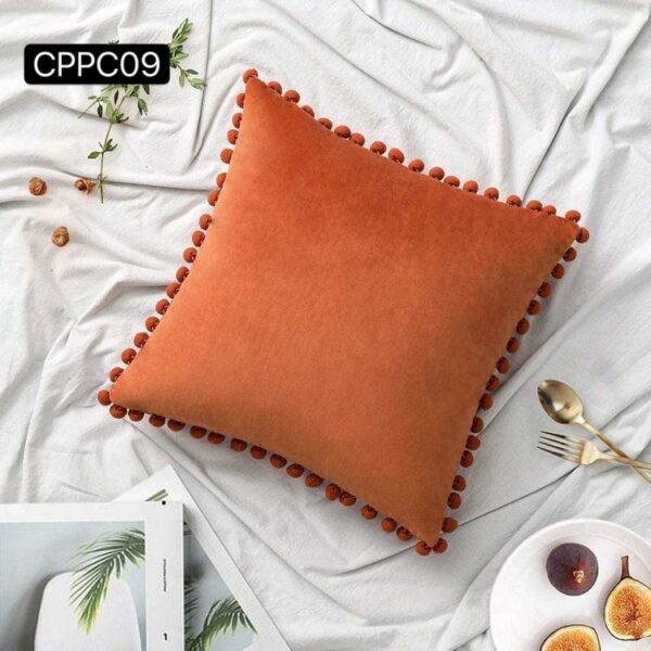 Fundas de cojines terciopelo con pompones - Imagen 13