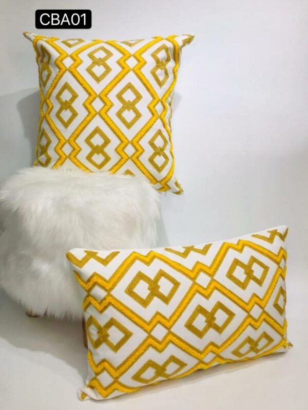 Fundas de cojines bordados, mostaza, amarillo - Imagen 2