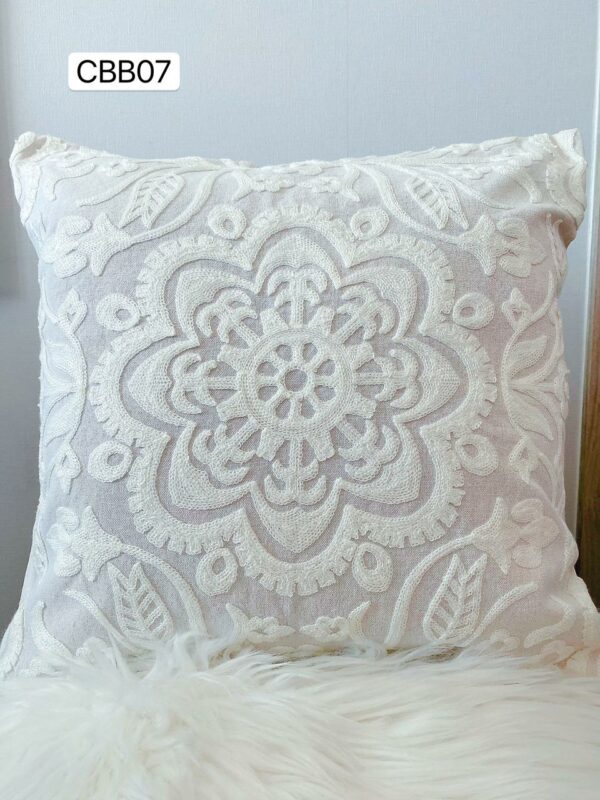 Fundas de cojines bordados beige - Imagen 8