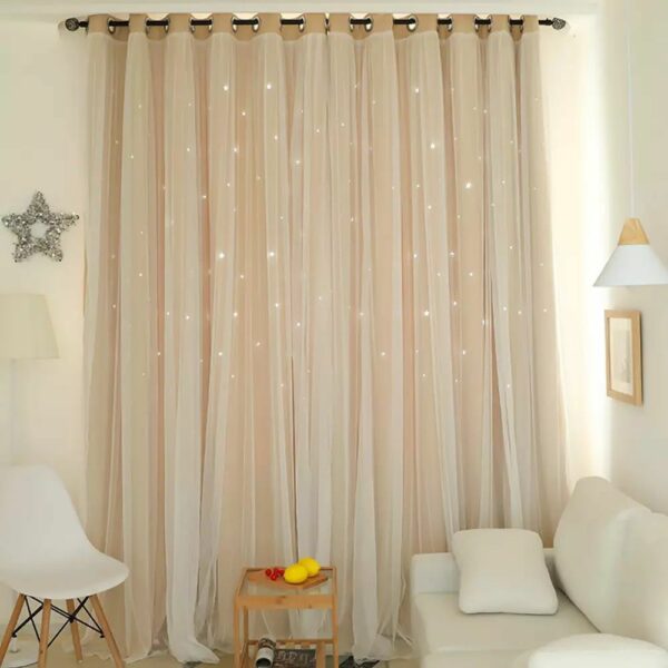 CORTINAS   CON  PERFORACIONES DE ESTRELLAS Y VISILLOS - Imagen 2
