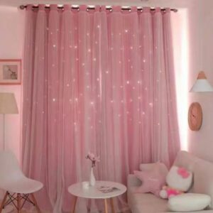 CORTINAS   CON  PERFORACIONES DE ESTRELLAS Y VISILLOS