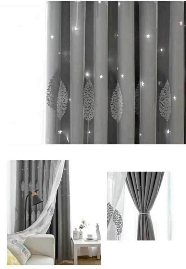 CORTINAS   CON  PERFORACIONES DE ESTRELLAS Y VISILLOS - Imagen 6