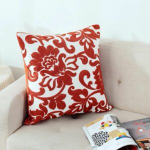 Fundas de cojines bordados rojos