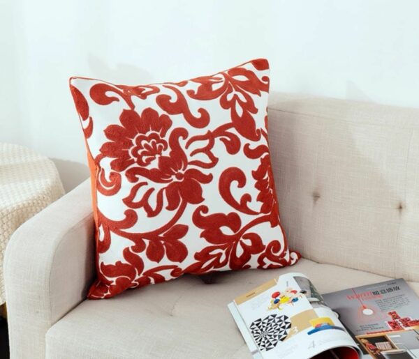 Fundas de cojines bordados rojos