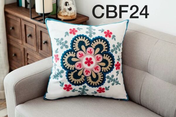 Fundas de cojines bordadas con flores - Imagen 19