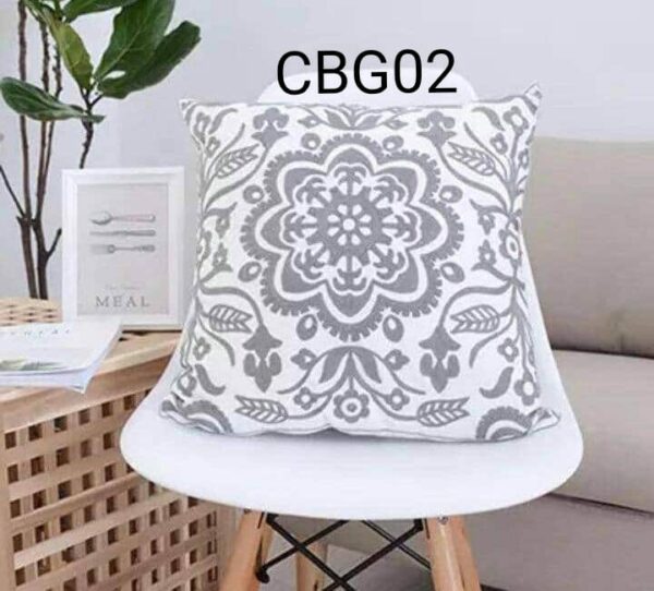 Fundas de cojines bordados gris - Imagen 3
