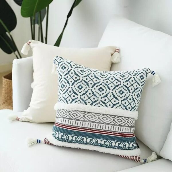 Fundas de cojines "Kilim" con borlas - Imagen 7