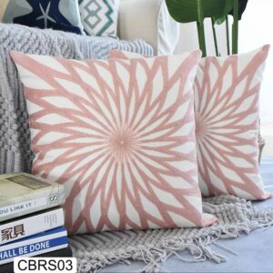 Fundas de cojines bordados rosa