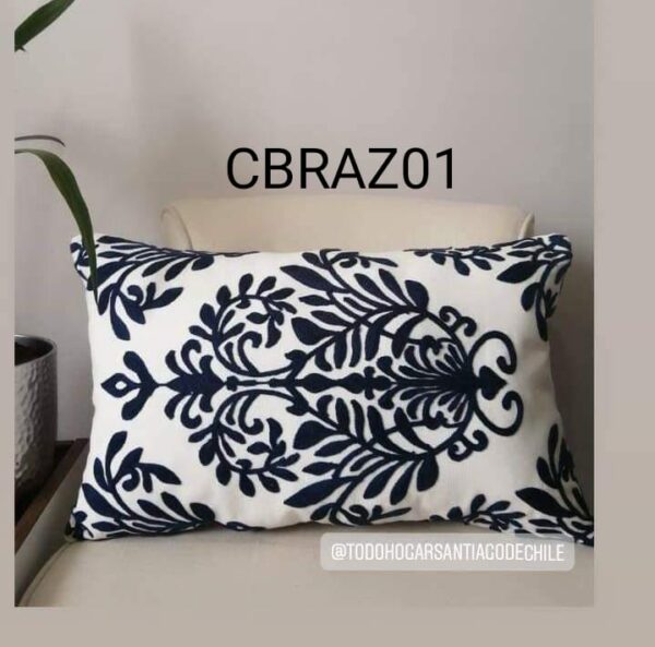 Fundas de cojines bordados azul - Imagen 6