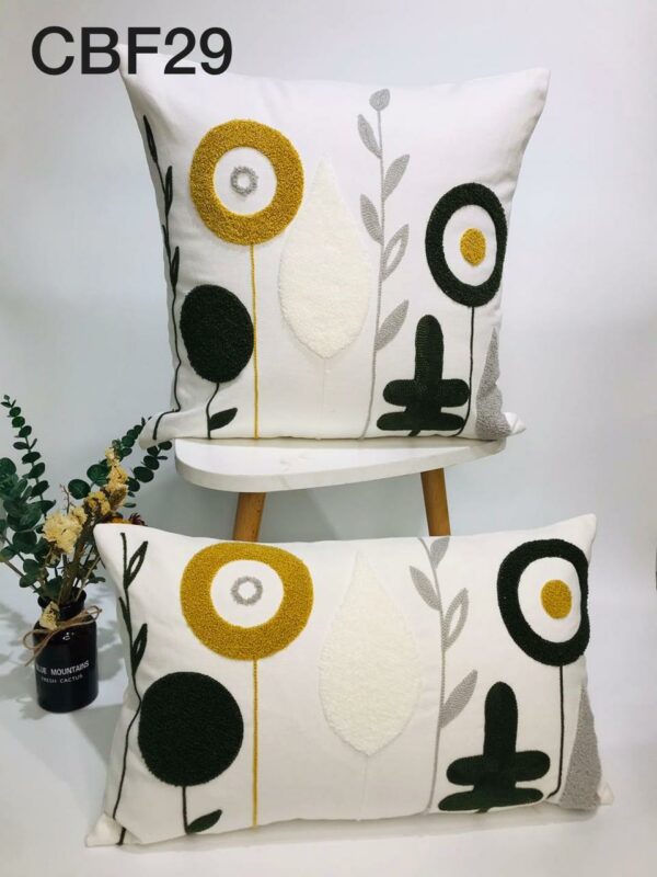 Fundas de cojines bordadas con flores - Imagen 25