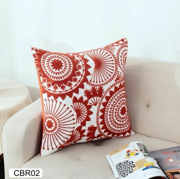Fundas de cojines bordados rojos - Imagen 3