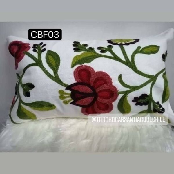 Fundas de cojines bordadas con flores - Imagen 5