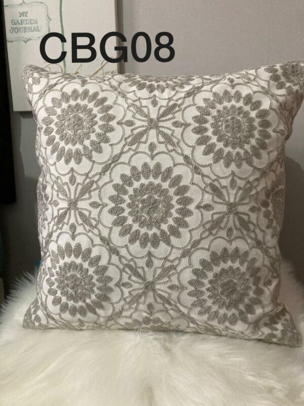 Fundas de cojines bordados gris - Imagen 10