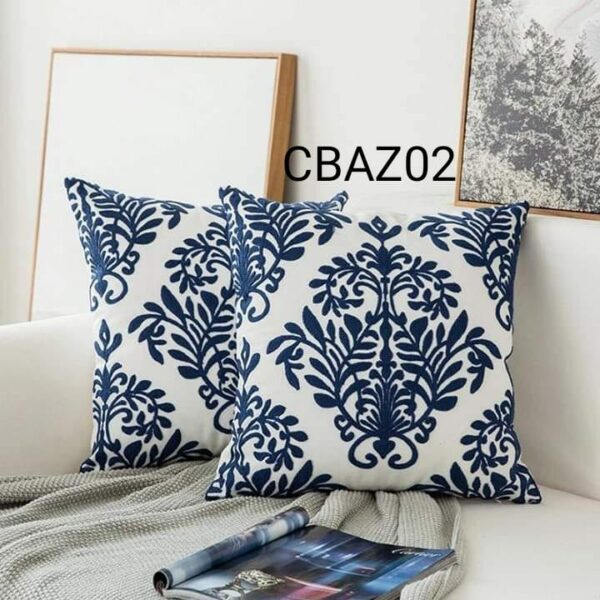 Fundas de cojines bordados azul - Imagen 3
