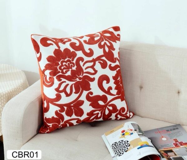Fundas de cojines bordados rojos - Imagen 2