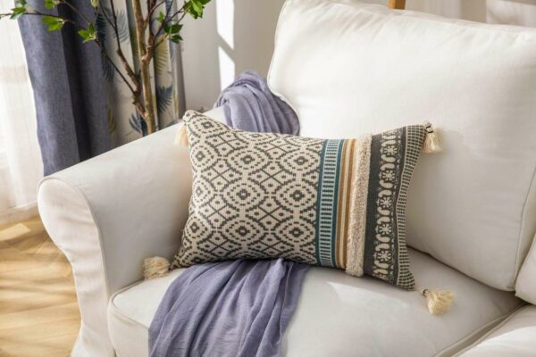 Fundas de cojines "Kilim" con borlas - Imagen 4