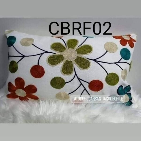 Fundas de cojines bordadas con flores - Imagen 3
