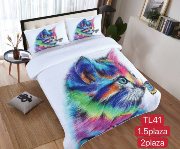 Cubrecamas 2 plazas  con diseño