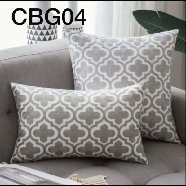 Fundas de cojines bordados gris - Imagen 7
