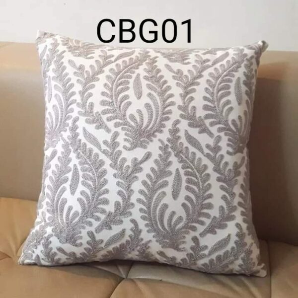 Fundas de cojines bordados gris - Imagen 2