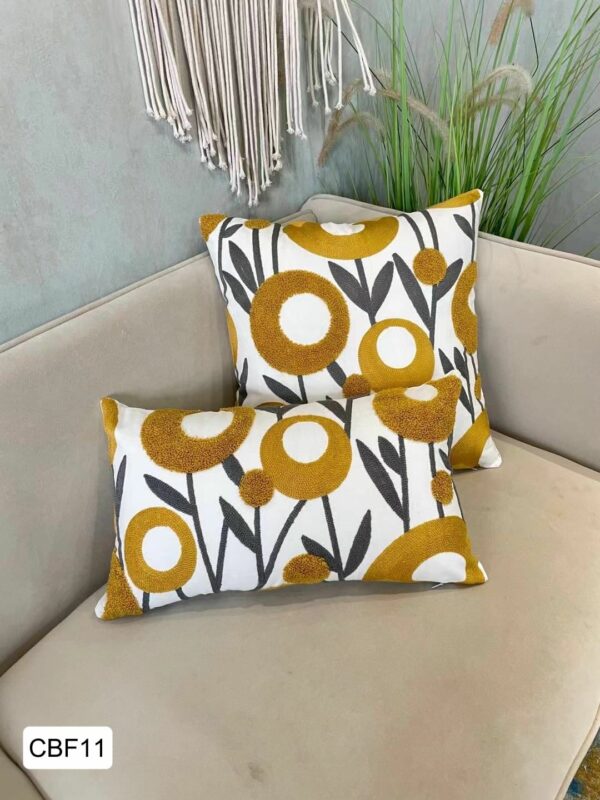 Fundas de cojines bordadas con flores - Imagen 17