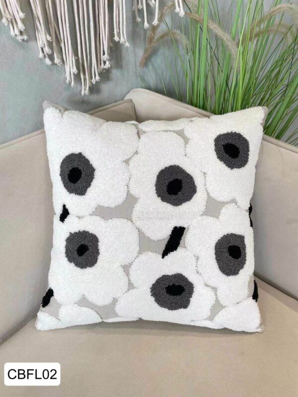 Fundas de cojines bordadas flores - Imagen 3