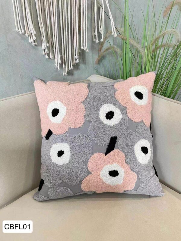 Fundas de cojines bordadas flores - Imagen 2