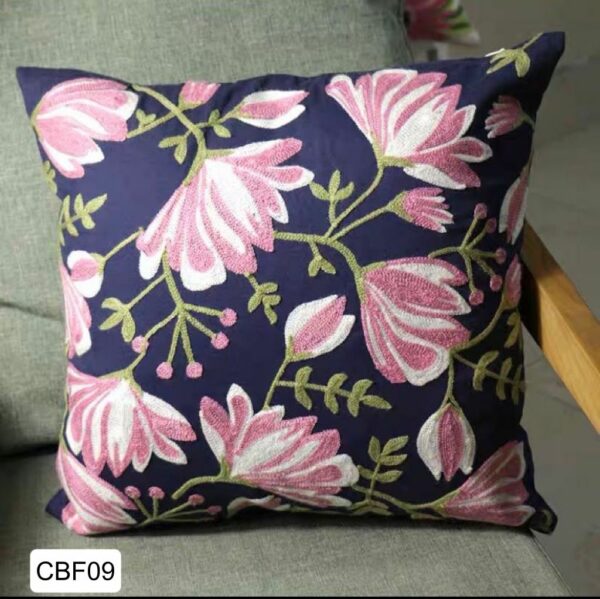 Fundas de cojines bordadas con flores - Imagen 12