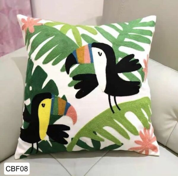 Fundas de cojines bordadas con flores - Imagen 11