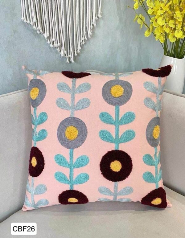 Fundas de cojines bordadas con flores - Imagen 22
