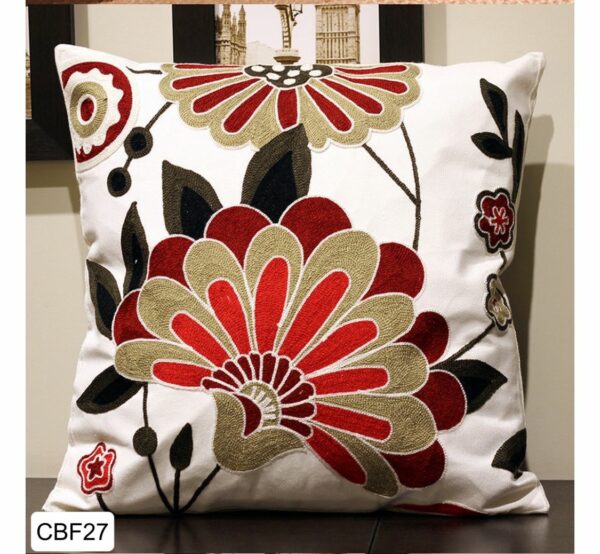 Fundas de cojines bordadas con flores - Imagen 23