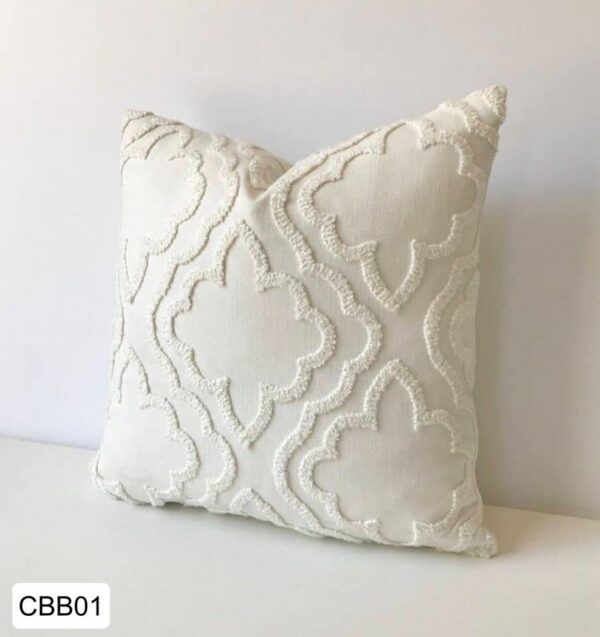 Fundas de cojines bordados beige - Imagen 2