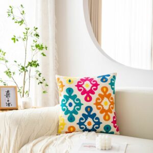 Fundas de cojines bordadas flores
