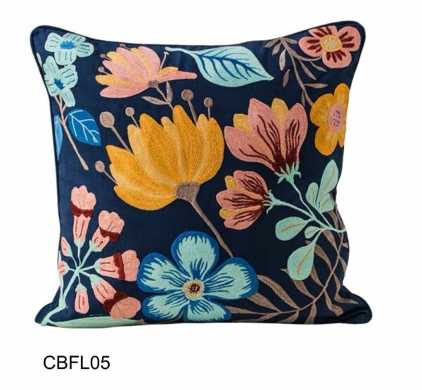 Fundas de cojines bordadas flores - Imagen 8