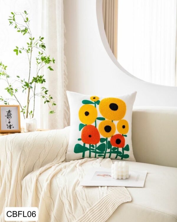 Fundas de cojines bordadas flores - Imagen 7
