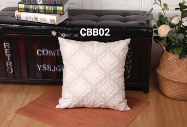 Fundas de cojines bordados beige