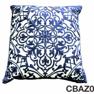 Fundas de cojines bordados azul