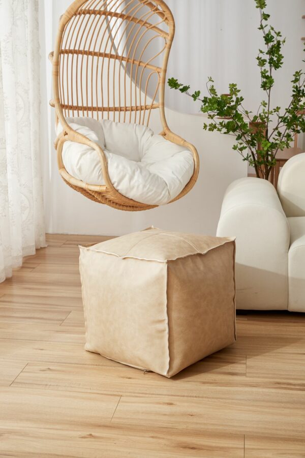 Pouf  de cuero cuadrado 45x45cm - Imagen 3