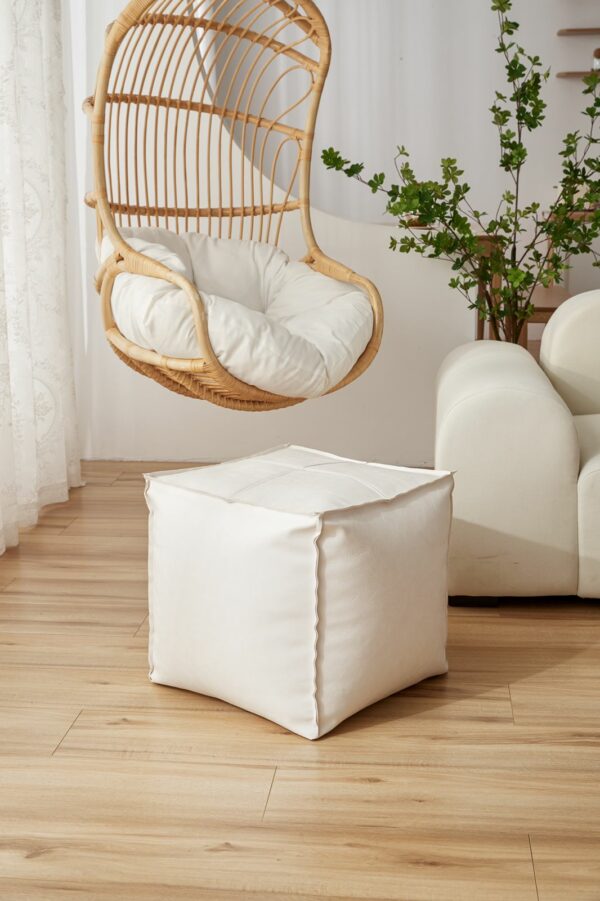 Pouf  de cuero cuadrado 45x45cm - Imagen 2