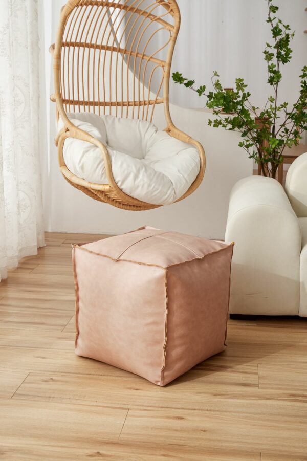 Pouf  de cuero cuadrado 45x45cm - Imagen 6